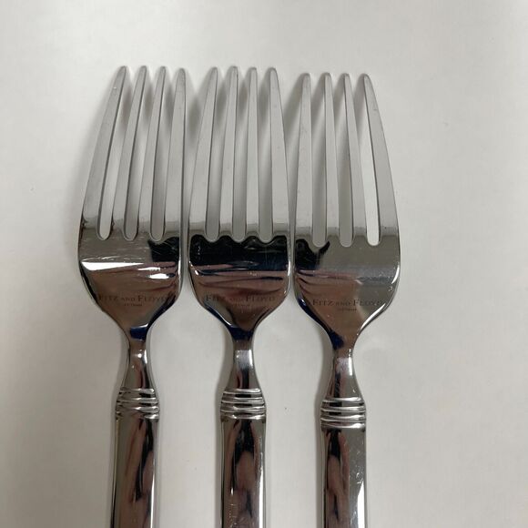 Fitz and Floyd Everyday Bistro Vietnam Silver Forks Lot of 3 - Picture 5 of 6
